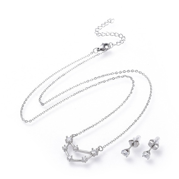 PandaHall 304 Stainless Steel Jewelry Sets, Brass Micro Pave Cubic Zirconia Pendant Necklaces and 304 Stainless Steel Stud Earrings, with..., Clear
PandaHall 304 Stainless Steel Jewelry Sets, Brass Micro Pave Cubic Zirconia Pendant Necklaces and 304 Stainless Steel Stud Earrings, with..., Clear