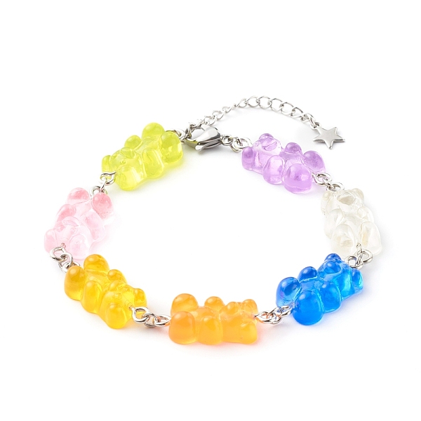 PandaHall Bear Resin Link Bracelets, with 304 Stainless Steel Findings , Colorful, 7-1/2 inch(19cm) Resin
PandaHall Bear Resin Link Bracelets, with 304 Stainless Steel Findings , Colorful, 7-1/2 inch(19cm) Resin