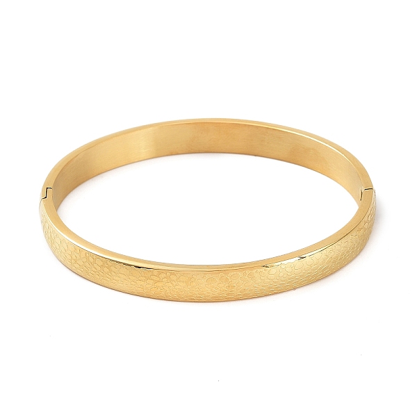 PandaHall Ion Plating(IP) 304 Stainless Steel Textured Bangles, Golden, Inner Diameter: 2-1/8x2-1/2 inch(5.4x6.3cm) 304 Stainless Steel
PandaHall Ion Plating(IP) 304 Stainless Steel Textured Bangles, Golden, Inner Diameter: 2-1/8x2-1/2 inch(5.4x6.3cm) 304 Stainless Steel
