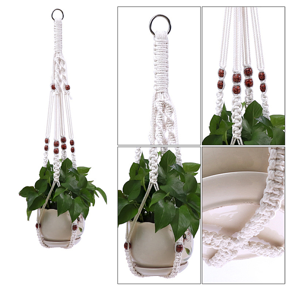 PandaHall Cotton Macrame Plant Hangers, Boho Style Hanging Planter Baskets, Wall Decorative Flower Pot Holder, Snow, 900mm Cotton Others..., White
PandaHall Cotton Macrame Plant Hangers, Boho Style Hanging Planter Baskets, Wall Decorative Flower Pot Holder, Snow, 900mm Cotton Others..., White
