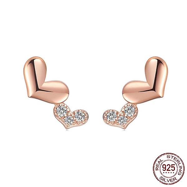 PandaHall Heart 925 Sterling Silver Cubic Zirconia Stud Earrings for Women, with S925 Stamp, Rose Gold, 14mm Sterling Silver
PandaHall Heart 925 Sterling Silver Cubic Zirconia Stud Earrings for Women, with S925 Stamp, Rose Gold, 14mm Sterling Silver