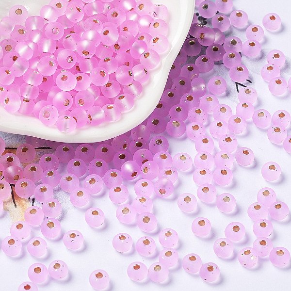 PandaHall 6/0 Glass Seed Beads, Frosted, Silver Lined, Round, Pearl Pink, 4.5x3mm, Hole: 1mm Glass
PandaHall 6/0 Glass Seed Beads, Frosted, Silver Lined, Round, Pearl Pink, 4.5x3mm, Hole: 1mm Glass
