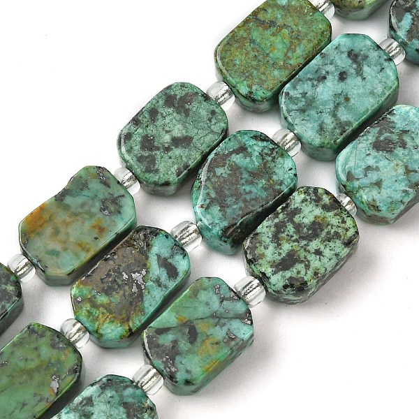 PandaHall Natural African Turquoise(Jasper) Beads Strands, with Seed Beads, Rectangle, 11.5~12.5x7.5~10x5~6.5mm, Hole: 0.8~0.9mm, about...
PandaHall Natural African Turquoise(Jasper) Beads Strands, with Seed Beads, Rectangle, 11.5~12.5x7.5~10x5~6.5mm, Hole: 0.8~0.9mm, about...