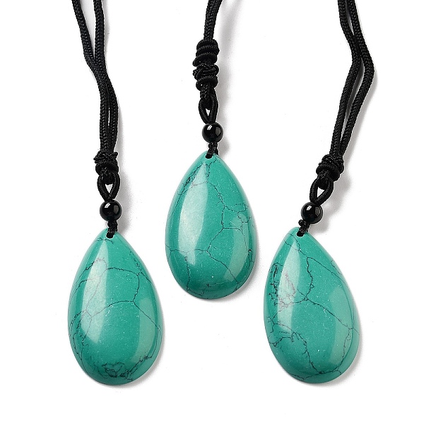 PandaHall Synthetic Turquoise Pendant Necklace with Nylon Cord for Women, Teardrop, 27.76~27.95 inch(70.5~71cm) Synthetic Turquoise Teardrop
PandaHall Synthetic Turquoise Pendant Necklace with Nylon Cord for Women, Teardrop, 27.76~27.95 inch(70.5~71cm) Synthetic Turquoise Teardrop