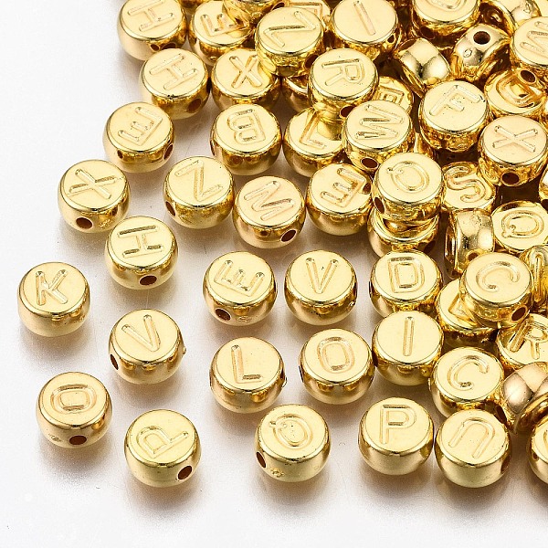 PandaHall CCB Plastic Beads, Horizontal Hole, Flat Round with Letter, Golden, 7x4mm, Hole: 1.8mm Plastic Flat Round
PandaHall CCB Plastic Beads, Horizontal Hole, Flat Round with Letter, Golden, 7x4mm, Hole: 1.8mm Plastic Flat Round