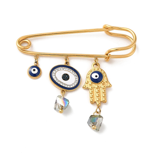 PandaHall Ion Plating(IP) 304 Stainless Steel Kilt Pin, Enamel & Rhinestone & Glass Evil Eye Hamsa Hand Charm Brooch for Backpack Clothes...
PandaHall Ion Plating(IP) 304 Stainless Steel Kilt Pin, Enamel & Rhinestone & Glass Evil Eye Hamsa Hand Charm Brooch for Backpack Clothes...