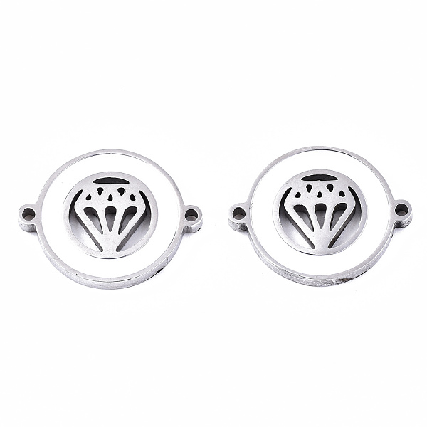 PandaHall 304 Stainless Steel Enamel Links Connectors, Laser Cut, Flat Round with Diamond Shape, White, Stainless Steel Color, 14.5x18.5x2mm...
PandaHall 304 Stainless Steel Enamel Links Connectors, Laser Cut, Flat Round with Diamond Shape, White, Stainless Steel Color, 14.5x18.5x2mm...