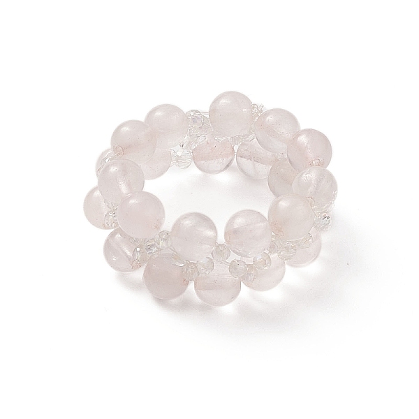 PandaHall Natural Rose Quartz & Glass Braided Beaded Stretch Ring for Women, US Size 6 3/4(17.1mm) Rose Quartz
PandaHall Natural Rose Quartz & Glass Braided Beaded Stretch Ring for Women, US Size 6 3/4(17.1mm) Rose Quartz