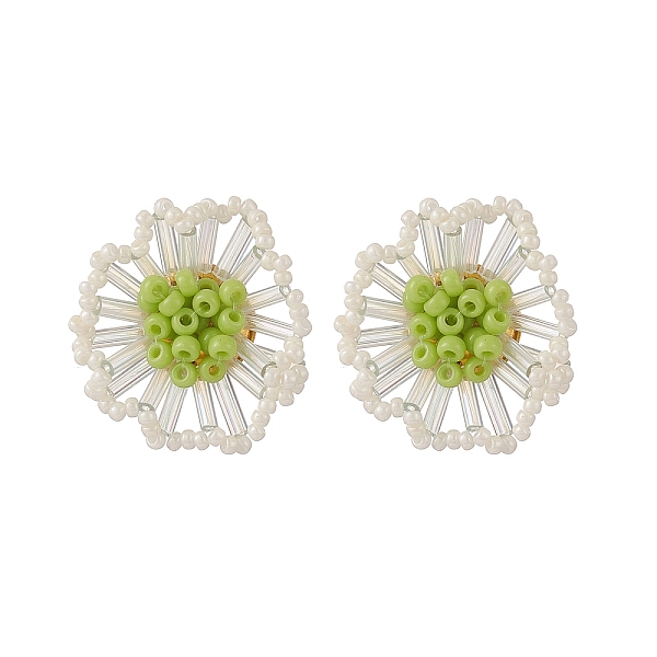 PandaHall Seed Beads Flower Stud Earrings, Brass Jewelry for Women, Golden, Green, 27mm, Pin: 0.8mm Seed Beads Flower Green
PandaHall Seed Beads Flower Stud Earrings, Brass Jewelry for Women, Golden, Green, 27mm, Pin: 0.8mm Seed Beads Flower Green