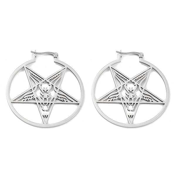 PandaHall 304 Stainless Steel Ring with Star Hoop Earrings for Women, Stainless Steel Color, 48.5x43.5x1~2mm 304 Stainless Steel Ring
PandaHall 304 Stainless Steel Ring with Star Hoop Earrings for Women, Stainless Steel Color, 48.5x43.5x1~2mm 304 Stainless Steel Ring