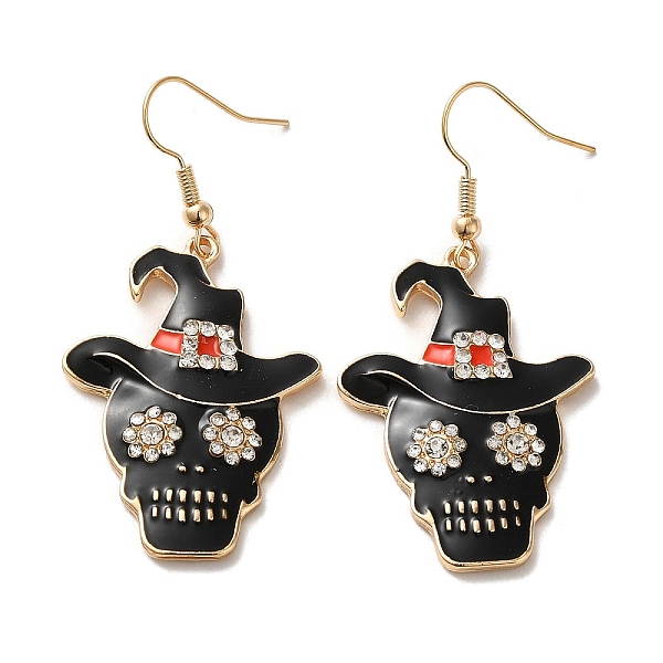 PandaHall Halloween Golden Alloy Enamel Dangle Earrings, with Rhinstone, Skull, 44.5x26.5mm Alloy Skull
PandaHall Halloween Golden Alloy Enamel Dangle Earrings, with Rhinstone, Skull, 44.5x26.5mm Alloy Skull