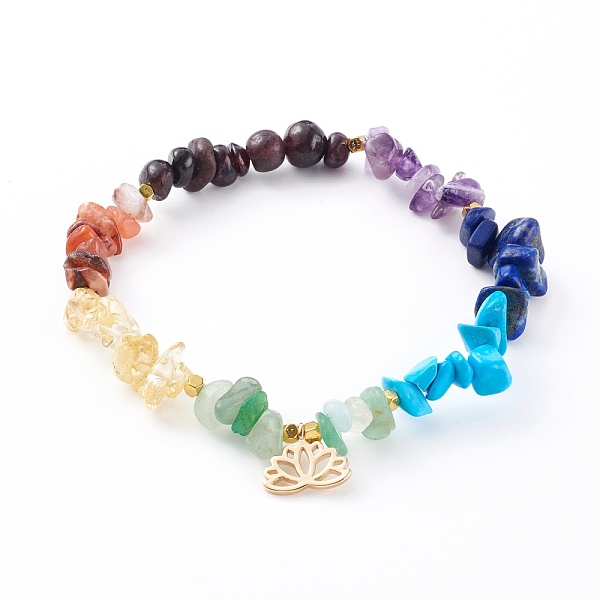 PandaHall Chakra Jewelry, Chip Gemstone Stretch Charm Bracelets, with Brass Lotus Charms and Non-magnetic Synthetic Hematite Beads, Golden...
PandaHall Chakra Jewelry, Chip Gemstone Stretch Charm Bracelets, with Brass Lotus Charms and Non-magnetic Synthetic Hematite Beads, Golden...