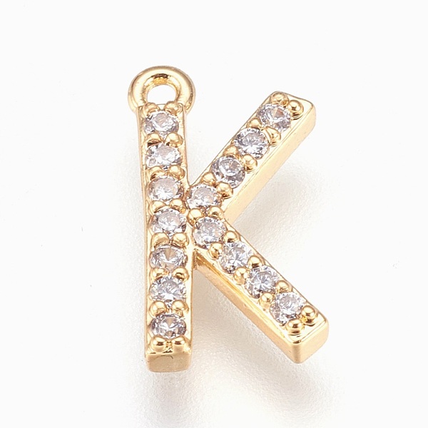 PandaHall Brass Letter Pendants, with Cubic Zirconia, Lead Free & Cadmium Free & Nickel Free, Long-Lasting Plated, Golden, Letter.K..., Clear
PandaHall Brass Letter Pendants, with Cubic Zirconia, Lead Free & Cadmium Free & Nickel Free, Long-Lasting Plated, Golden, Letter.K..., Clear