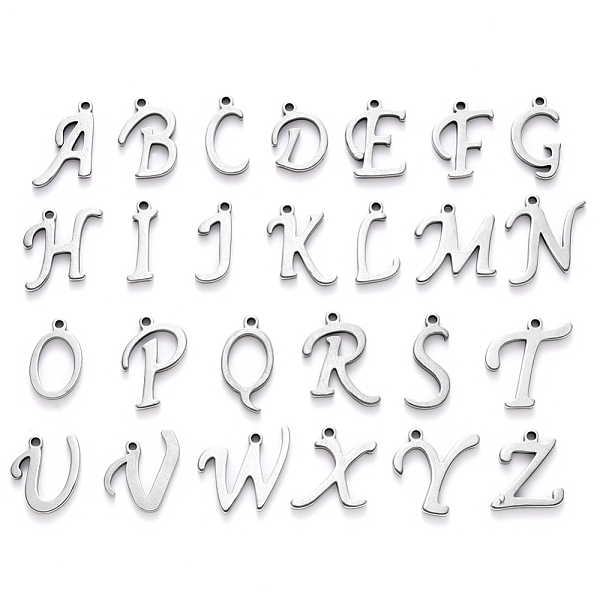 PandaHall 201 Stainless Steel Charms, Alphabet, Laser Cut, Stainless Steel Color, Letter A~Z, 10~14.5x4~14x1mm, Hole: 1mm, 26pcs/set. 201...
PandaHall 201 Stainless Steel Charms, Alphabet, Laser Cut, Stainless Steel Color, Letter A~Z, 10~14.5x4~14x1mm, Hole: 1mm, 26pcs/set. 201...