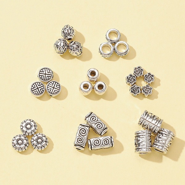 PandaHall 372Pcs 8 Style Tibetan Style Alloy Beads, Flower & Round & Rondelle & Column & Barrel & Cuboid & Flat Round, Antique Silver...
PandaHall 372Pcs 8 Style Tibetan Style Alloy Beads, Flower & Round & Rondelle & Column & Barrel & Cuboid & Flat Round, Antique Silver...