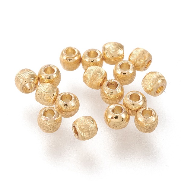 PandaHall Brass Beads, Long-Lasting Plated, Textured, Solid Round, Real 18K Gold Plated, 2.7~3x2.3~2.5mm, Hole: 1mm Brass Round
PandaHall Brass Beads, Long-Lasting Plated, Textured, Solid Round, Real 18K Gold Plated, 2.7~3x2.3~2.5mm, Hole: 1mm Brass Round