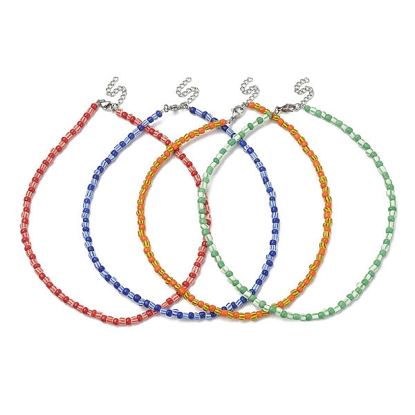 PandaHall Glass Seed Beaded Necklace with 304 Stainless Steel Clasps, Mixed Color, 14.69 inch(37~37.3cm) Glass Multicolor
PandaHall Glass Seed Beaded Necklace with 304 Stainless Steel Clasps, Mixed Color, 14.69 inch(37~37.3cm) Glass Multicolor