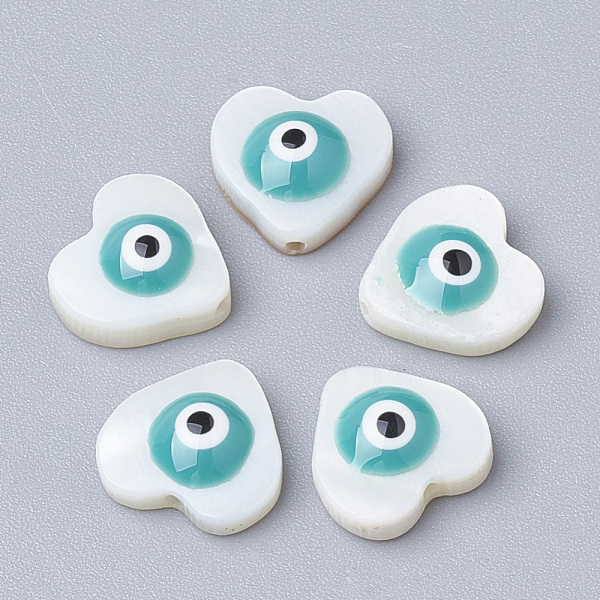PandaHall Natural Freshwater Shell Beads, Heart with Evil Eye, Cadet Blue, 9.5x10x3.5mm, Hole: 1mm Freshwater Shell Heart Blue
PandaHall Natural Freshwater Shell Beads, Heart with Evil Eye, Cadet Blue, 9.5x10x3.5mm, Hole: 1mm Freshwater Shell Heart Blue