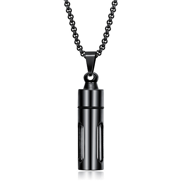 PandaHall 316L Surgical Stainless Steel Urn Ashes Pendants, Column, Electrophoresis Black, 59x13mm, Hole: 8x6mm 316L Surgical Stainless...
PandaHall 316L Surgical Stainless Steel Urn Ashes Pendants, Column, Electrophoresis Black, 59x13mm, Hole: 8x6mm 316L Surgical Stainless...