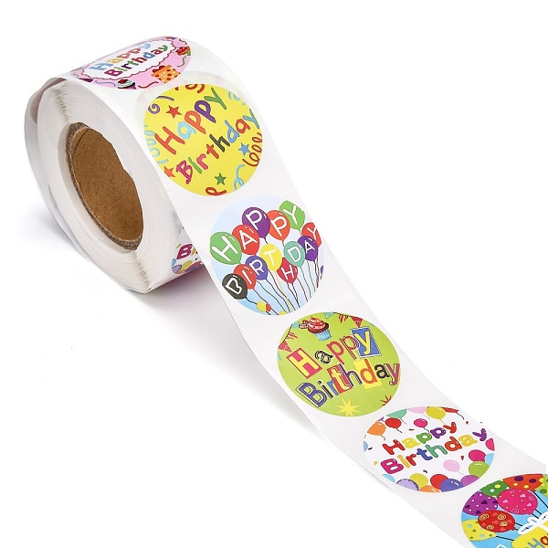 PandaHall Self-Adhesive Paper Stickers, for Birthday Party, Decorative Presents, Round with Word Happy Birthday, Colorful, 38mm, 500pcs/roll...
PandaHall Self-Adhesive Paper Stickers, for Birthday Party, Decorative Presents, Round with Word Happy Birthday, Colorful, 38mm, 500pcs/roll...