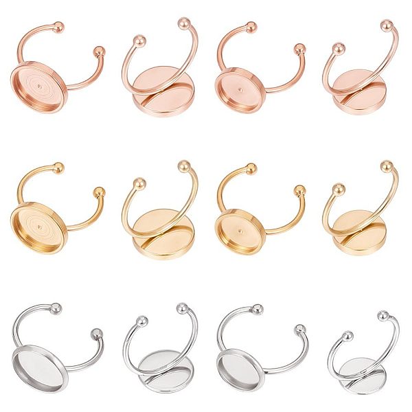 PandaHall Unicraftale 18Pcs 6 Style 304 Stainless Steel Open Cuff Ring Findings, Pad Ring Setting, Flat Round Edge Bezel Cups, Mixed Color...
PandaHall Unicraftale 18Pcs 6 Style 304 Stainless Steel Open Cuff Ring Findings, Pad Ring Setting, Flat Round Edge Bezel Cups, Mixed Color...