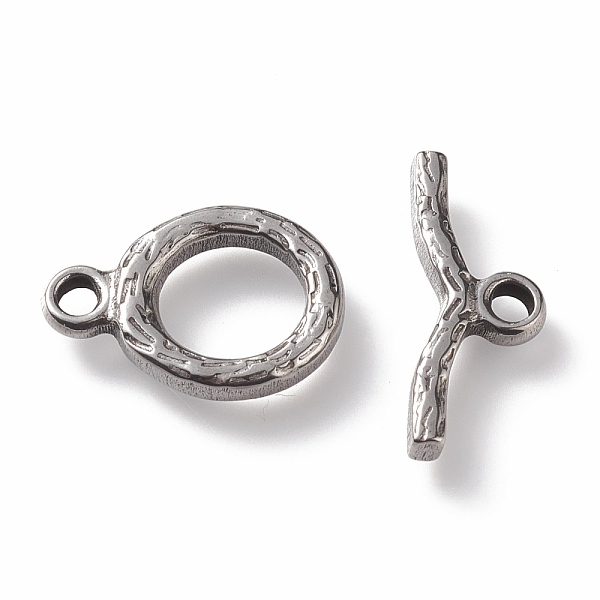 PandaHall 304 Stainless Steel Toggle Clasps, Textured, Ring, Stainless Steel Color, Ring: 16x12x2mm, Hole: 2mm, Bar: 18x6x2mm, Hole: 2mm 304...
PandaHall 304 Stainless Steel Toggle Clasps, Textured, Ring, Stainless Steel Color, Ring: 16x12x2mm, Hole: 2mm, Bar: 18x6x2mm, Hole: 2mm 304...