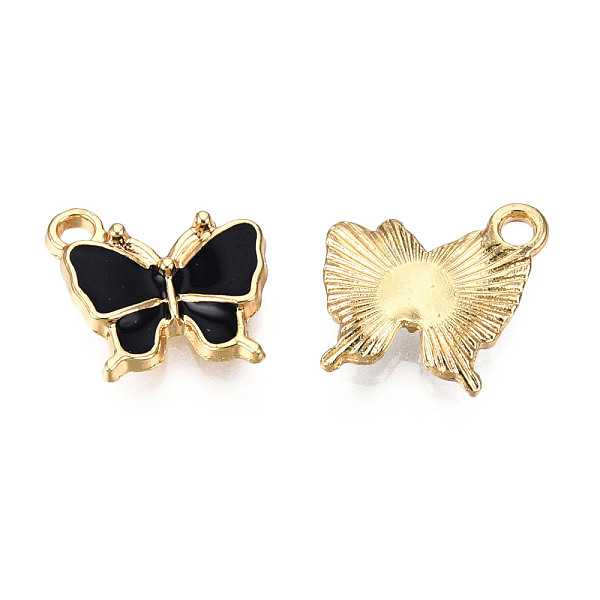 PandaHall Light Gold Plated Alloy Charms, with Enamel, Butterfly, Black, 13x13.5x2.5mm, Hole: 1.8mm Alloy+Enamel Butterfly Black
PandaHall Light Gold Plated Alloy Charms, with Enamel, Butterfly, Black, 13x13.5x2.5mm, Hole: 1.8mm Alloy+Enamel Butterfly Black