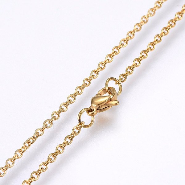 PandaHall 304 Stainless Steel Cable Chains Necklaces, with Lobster Claw Clasps, Golden, 17.7 inch(45cm), 2x0.5mm 304 Stainless Steel
PandaHall 304 Stainless Steel Cable Chains Necklaces, with Lobster Claw Clasps, Golden, 17.7 inch(45cm), 2x0.5mm 304 Stainless Steel