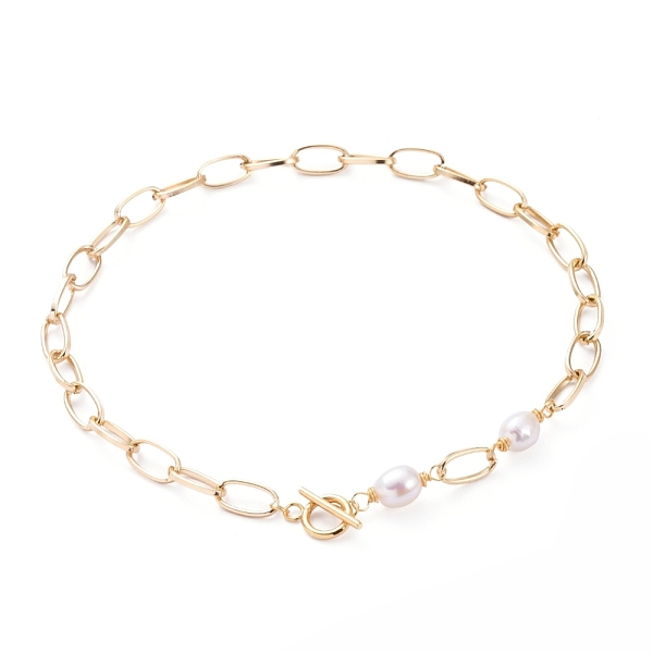 PandaHall Aluminium Paperclip Chain Necklaces, with Natural Baroque Pearl Keshi Pearl Beads and 304 Stainless Steel Toggle Clasps, Golden...
PandaHall Aluminium Paperclip Chain Necklaces, with Natural Baroque Pearl Keshi Pearl Beads and 304 Stainless Steel Toggle Clasps, Golden...