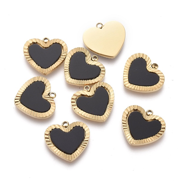 PandaHall 316 Surgical Stainless Steel Charms, with Acrylic, Stripe Heart, Golden, Black, 11x12x1.5mm, Hole: 1.2mm Stainless Steel+Acrylic...
PandaHall 316 Surgical Stainless Steel Charms, with Acrylic, Stripe Heart, Golden, Black, 11x12x1.5mm, Hole: 1.2mm Stainless Steel+Acrylic...
