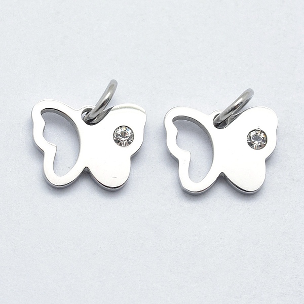PandaHall 316 Surgical Stainless Steel Pendants, with Cubic Zirconia, Butterfly, Clear, Stainless Steel Color, 9x11x2mm, Hole: 3mm Stainless...
PandaHall 316 Surgical Stainless Steel Pendants, with Cubic Zirconia, Butterfly, Clear, Stainless Steel Color, 9x11x2mm, Hole: 3mm Stainless...
