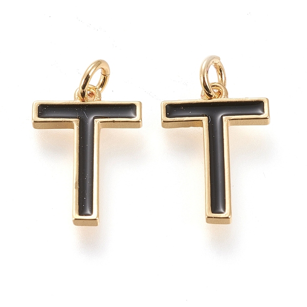 PandaHall Brass Enamel Pendants, with Jump Ring, Long-Lasting Plated, Real 18K Gold Plated, Letter.T, Black, Letter.T, T: 17x12x1.8mm, Jump...
PandaHall Brass Enamel Pendants, with Jump Ring, Long-Lasting Plated, Real 18K Gold Plated, Letter.T, Black, Letter.T, T: 17x12x1.8mm, Jump...