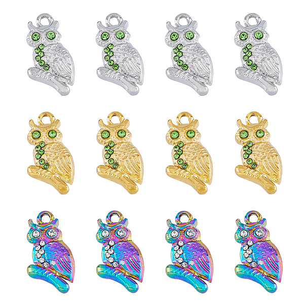 PandaHall SUPERFINDINGS 12Pcs 3 Colors 304 Stainless Steel Pendants, with Rhinestone, Owl, Mixed Color, 20x11x3mm, Hole: 1.6mm, 4pcs/color...
PandaHall SUPERFINDINGS 12Pcs 3 Colors 304 Stainless Steel Pendants, with Rhinestone, Owl, Mixed Color, 20x11x3mm, Hole: 1.6mm, 4pcs/color...