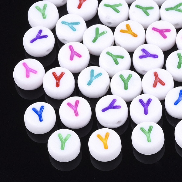 PandaHall Initial Acrylic Beads, Horizontal Hole, Flat Round, Mixed Color, Letter.Y, 7x3.5~4mm, Hole: 1.2mm, about 370pcs/50g Acrylic Flat..., Multicolor
PandaHall Initial Acrylic Beads, Horizontal Hole, Flat Round, Mixed Color, Letter.Y, 7x3.5~4mm, Hole: 1.2mm, about 370pcs/50g Acrylic Flat..., Multicolor