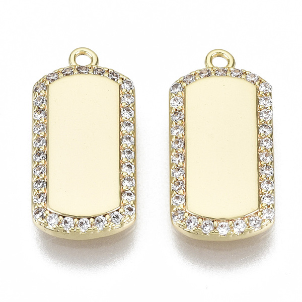 PandaHall Brass Micro Pave Cubic Zirconia Pendants, Nickel Free, Rectangle, Clear, Real 18K Gold Plated, 16x8x2mm, Hole: 1mm Brass+Cubic...
PandaHall Brass Micro Pave Cubic Zirconia Pendants, Nickel Free, Rectangle, Clear, Real 18K Gold Plated, 16x8x2mm, Hole: 1mm Brass+Cubic...