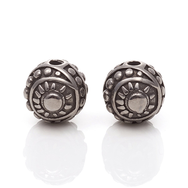 PandaHall 304 Stainless Steel Beads, Round with Sun, Antique Silver, 11.5x12.5mm, Hole: 2mm 304 Stainless Steel Round
PandaHall 304 Stainless Steel Beads, Round with Sun, Antique Silver, 11.5x12.5mm, Hole: 2mm 304 Stainless Steel Round