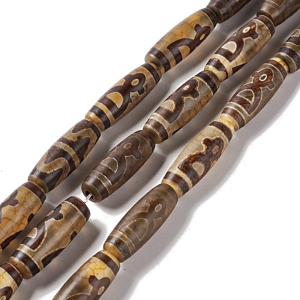 PandaHall Tibetan Style dZi Beads Strands, Natural & Dyed Agate Beads, Rice, God of Wealth Pattern, 28.5~30x10mm, Hole: 2.5mm, about...
PandaHall Tibetan Style dZi Beads Strands, Natural & Dyed Agate Beads, Rice, God of Wealth Pattern, 28.5~30x10mm, Hole: 2.5mm, about...