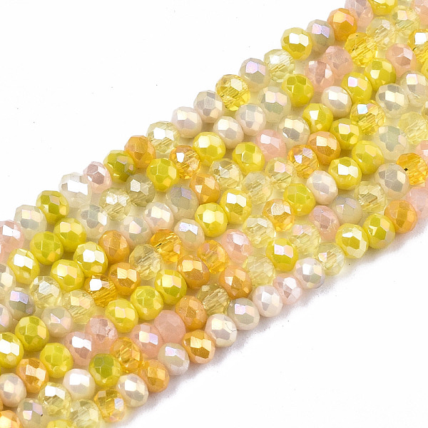 PandaHall Electroplate Mixed Color Glass Beads Strands, AB Color Plated, Faceted Rondelle, Yellow, 3x2mm, Hole: 0.8mm, about...
PandaHall Electroplate Mixed Color Glass Beads Strands, AB Color Plated, Faceted Rondelle, Yellow, 3x2mm, Hole: 0.8mm, about...