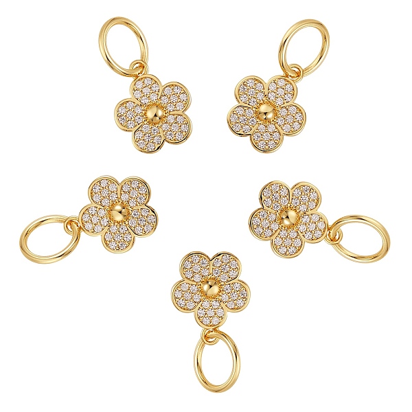 PandaHall 5Pcs Brass Micro Pave Clear Cubic Zirconia Charms, with Jump Ring, Long-Lasting Plated, Flower, Real 18K Gold Plated, 15x13x3mm...
PandaHall 5Pcs Brass Micro Pave Clear Cubic Zirconia Charms, with Jump Ring, Long-Lasting Plated, Flower, Real 18K Gold Plated, 15x13x3mm...