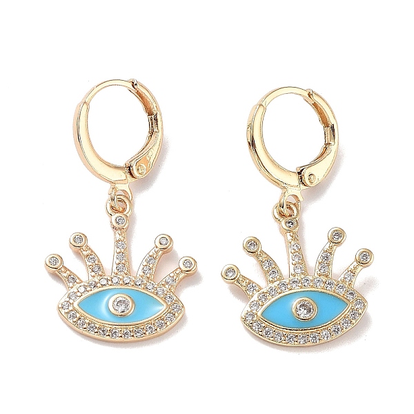 PandaHall Real 18K Gold Plated Brass Dangle Leverback Earrings, with Enamel and Cubic Zirconia, Evil Eye, Sky Blue, 30.5x16.5mm Cubic...
PandaHall Real 18K Gold Plated Brass Dangle Leverback Earrings, with Enamel and Cubic Zirconia, Evil Eye, Sky Blue, 30.5x16.5mm Cubic...