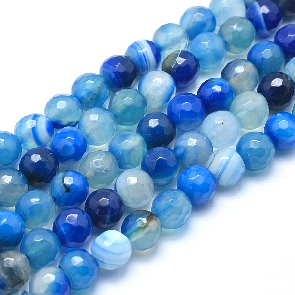 PandaHall Natural Striped Agate/Banded Agate Beads, Dyed, Faceted Round, Blue, 8mm, Hole: 1mm, about 48pcs/strand, 14.1 inch(36cm) Banded...
PandaHall Natural Striped Agate/Banded Agate Beads, Dyed, Faceted Round, Blue, 8mm, Hole: 1mm, about 48pcs/strand, 14.1 inch(36cm) Banded...
