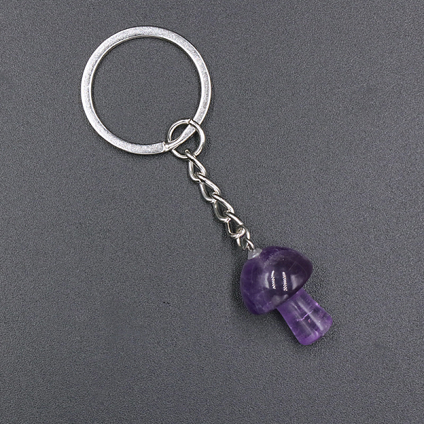 PandaHall Natural Amethyst Mushroom Keychain, with Iron Findings, 7.5x2.5cm Amethyst Mushroom
PandaHall Natural Amethyst Mushroom Keychain, with Iron Findings, 7.5x2.5cm Amethyst Mushroom