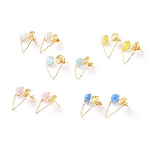 PandaHall Cat Eye Stud Earrings, with Copper Wire, 304 Stainless Steel Stud Earring Findings and Brass Ear Nuts, Golden, Mixed Color..., Multicolor
PandaHall Cat Eye Stud Earrings, with Copper Wire, 304 Stainless Steel Stud Earring Findings and Brass Ear Nuts, Golden, Mixed Color..., Multicolor
