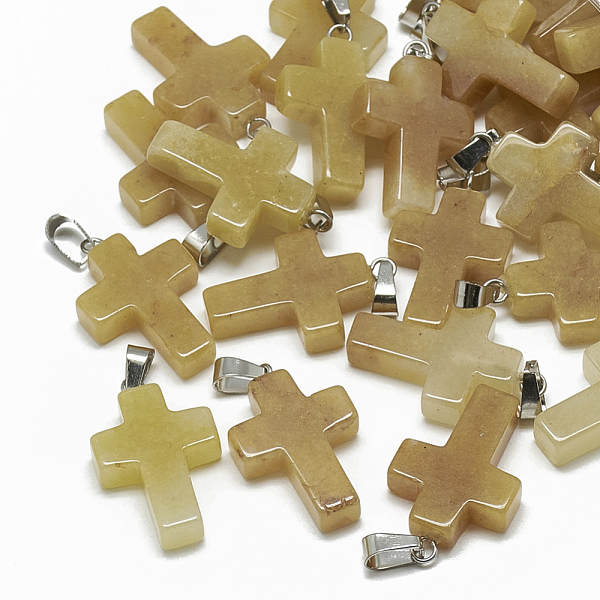PandaHall Natural Topaz Jade Pendants, with Stainless Steel Snap On Bails, Cross, 29~30x18~19x5~6mm, Hole: 6x4mm Topaz Jade Cross
PandaHall Natural Topaz Jade Pendants, with Stainless Steel Snap On Bails, Cross, 29~30x18~19x5~6mm, Hole: 6x4mm Topaz Jade Cross