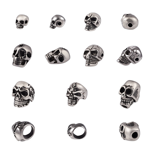 PandaHall 7Pcs 7 Style 304 Stainless Steel Beads, Skull, Antique Silver, 11~16x8~11x8.5~15mm, Hole: 1.5~8mm, 1pc/style 304 Stainless Steel...
PandaHall 7Pcs 7 Style 304 Stainless Steel Beads, Skull, Antique Silver, 11~16x8~11x8.5~15mm, Hole: 1.5~8mm, 1pc/style 304 Stainless Steel...