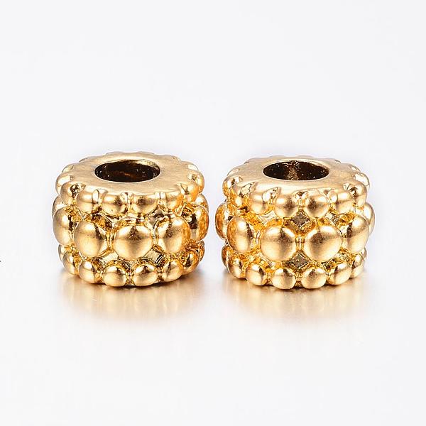PandaHall 304 Stainless Steel European Beads, Large Hole Bumpy Beads, Barrel, Golden, 12x8mm, Hole: 5mm 304 Stainless Steel Barrel
PandaHall 304 Stainless Steel European Beads, Large Hole Bumpy Beads, Barrel, Golden, 12x8mm, Hole: 5mm 304 Stainless Steel Barrel