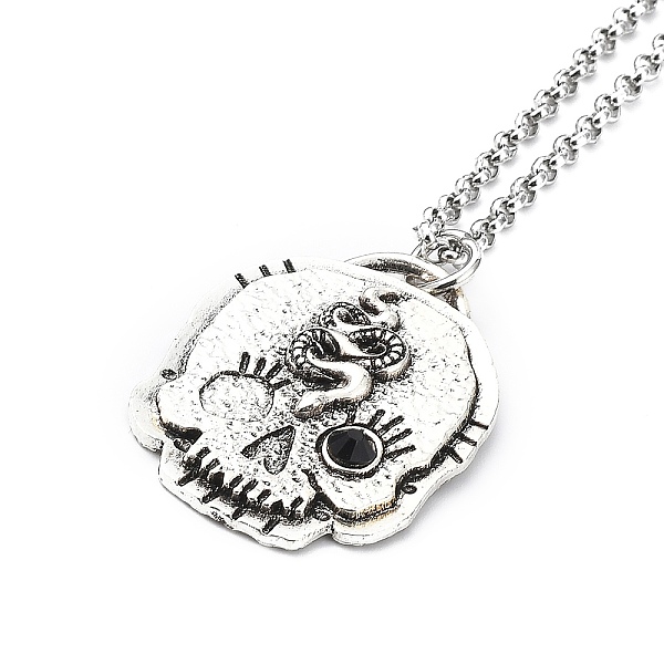 PandaHall Skull Rhinestone Pendant Necklaces with Rolo Chains, Alloy Jewelry for Men Women, Snake, 27.17 inch(69cm) Rhinestone Snake Black
PandaHall Skull Rhinestone Pendant Necklaces with Rolo Chains, Alloy Jewelry for Men Women, Snake, 27.17 inch(69cm) Rhinestone Snake Black