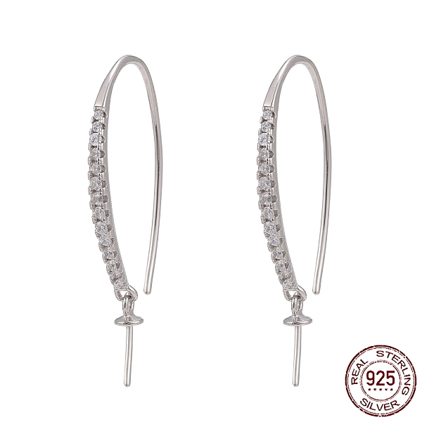 PandaHall Rhodium Plated 925 Sterling Silver Micro Pave Cubic Zirconia Earring Hooks, For Half-drilled Beads, Platinum, 30~32x2mm, 22 Gauge...
PandaHall Rhodium Plated 925 Sterling Silver Micro Pave Cubic Zirconia Earring Hooks, For Half-drilled Beads, Platinum, 30~32x2mm, 22 Gauge...
