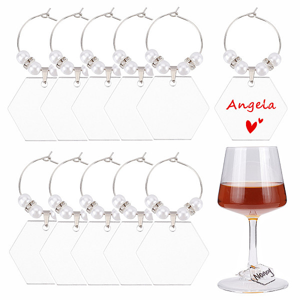 PandaHall BENECREAT 20 Sets Acrylic Wine Glass Charms, Clear Hexagon Acrylic Blanks Ornaments with Beads and Wine Rings for Stem Glasses...
PandaHall BENECREAT 20 Sets Acrylic Wine Glass Charms, Clear Hexagon Acrylic Blanks Ornaments with Beads and Wine Rings for Stem Glasses...