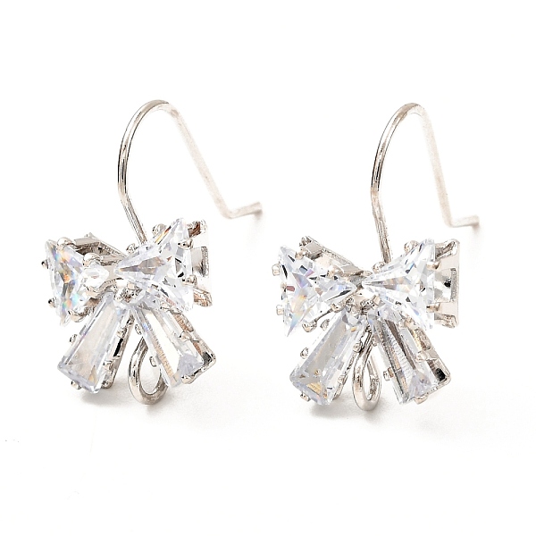 PandaHall Brass Micro Pave Clear Cubic Zirconia Earring Hooks, with Horizontal Loop, Bowknot, Platinum, 19x11mm, Hole: 2.5mm, 21 Gauge, Pin...
PandaHall Brass Micro Pave Clear Cubic Zirconia Earring Hooks, with Horizontal Loop, Bowknot, Platinum, 19x11mm, Hole: 2.5mm, 21 Gauge, Pin...